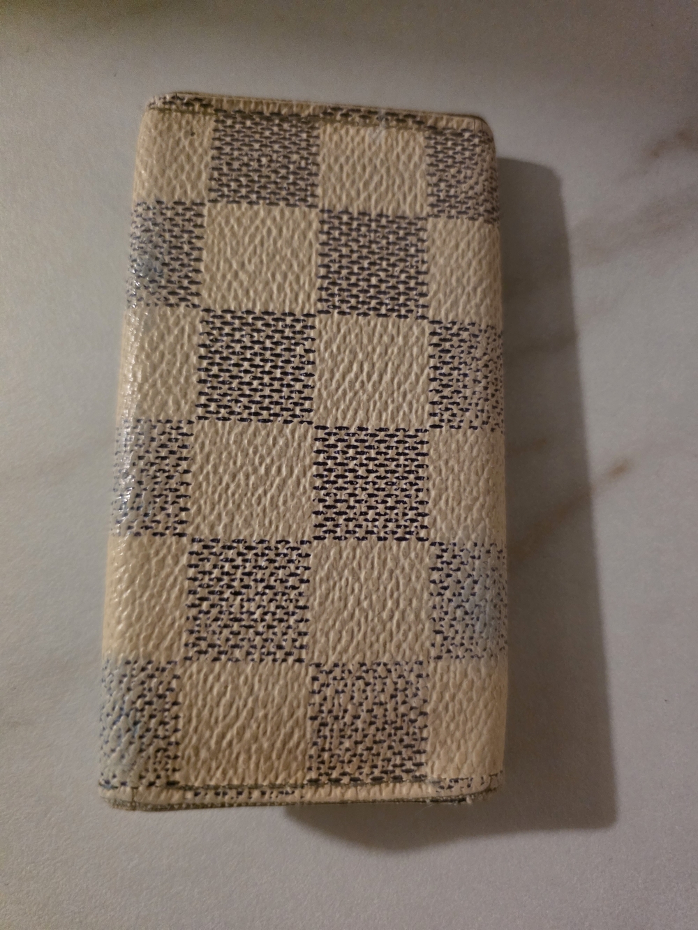Louis Vuitton Damier Azur Key/ Card Pouch in Cream/Blue - Picture 2 of 6